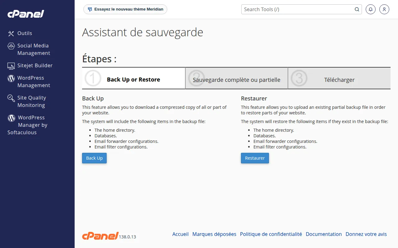 Assistant de sauvegarde